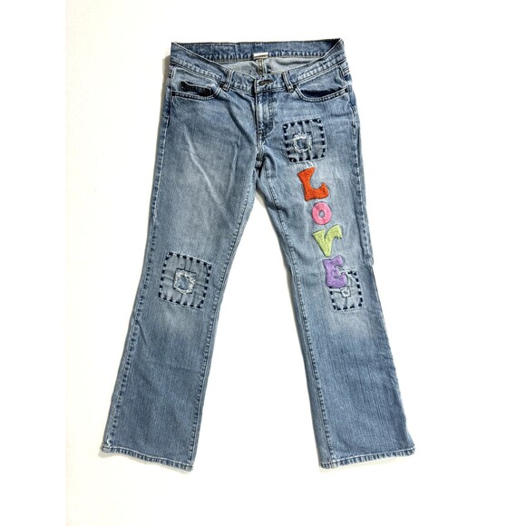 Vintage Riley Jeans Size 9 Womens Juniors Low Rise Bootcut Embroidered Denim Y2K - Picture 1 of 16